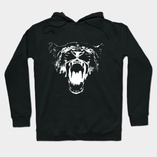 Black and White Roaring Lion Hoodie